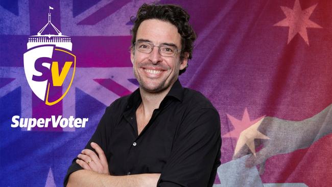 Joe Hildebrand. It’s not an election day without a democracy sausage. And now one lucky punter not only has the chance to be crowned Australia’s SuperVoter but the winner of the inaugural SuperVoter Golden Sausage trophy. Picture: News Corp Australia