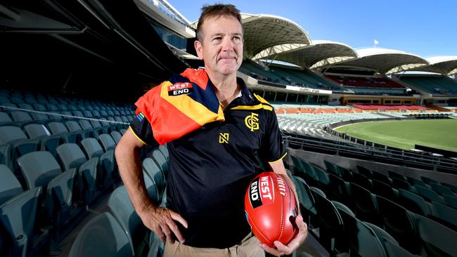 Glenelg SANFL Coach Mark Stone pictured at Adelaide Oval on Wednesday 18 December, 2019. He has been named the Coach of SANFL team. (AAP Image/Sam Wundke)