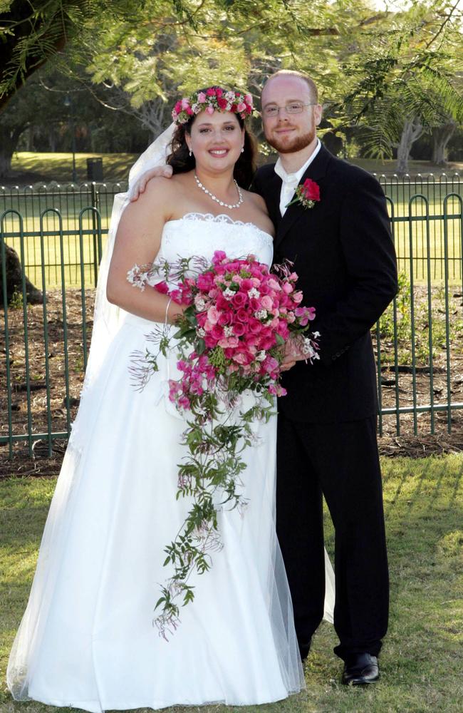 Matthew England and Charlotte Cheshire at New Farm Park in 2005. Picture: Steve Pohlner