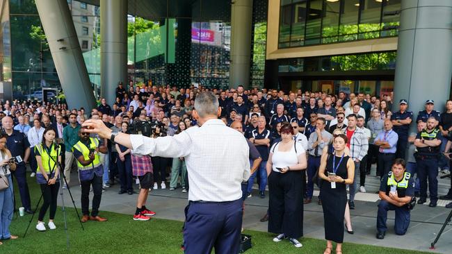 Hundreds of officers walked off the job on Friday. Picture: NewsWire / Luis Enrique Ascui