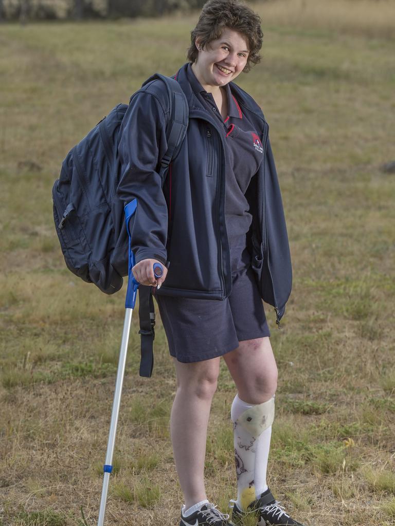 Thanks to our paramedics and one neurosurgeon Natalee Wood has returned to school to finish year 12. Picture: Rob Leeson