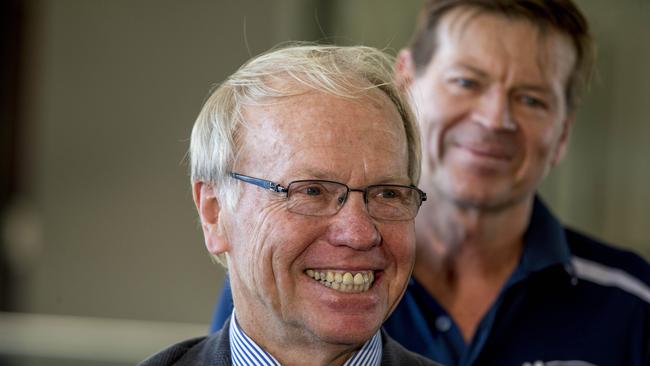 ### Gold Coast Bulletin only Please check with Picture Editor before use ### Commonwealth Games chairman Peter Beattie at the official opening of the Gold Coast Hockey Centre in Labrador. Picture: Jerad Williams