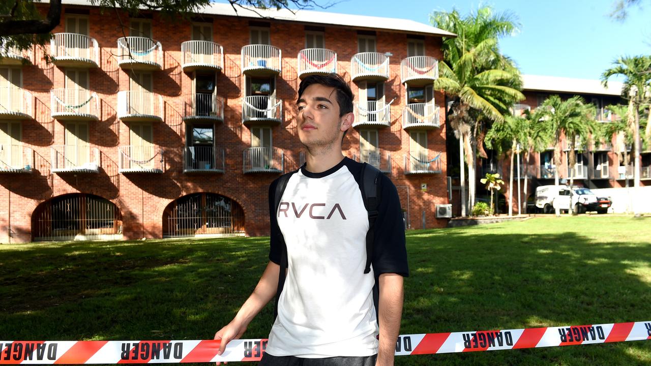 Fire at Block A in University Hall accommodation at James Cook University. Student Michael Stephanou. Picture: Evan Morgan