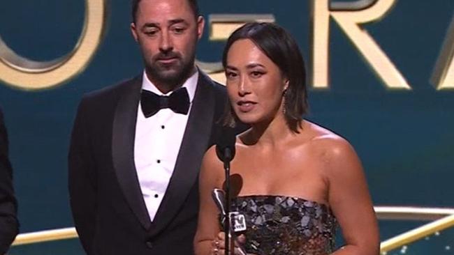 Melissa Leong Andy Lee 2022 Logies. Picture: Channel 9