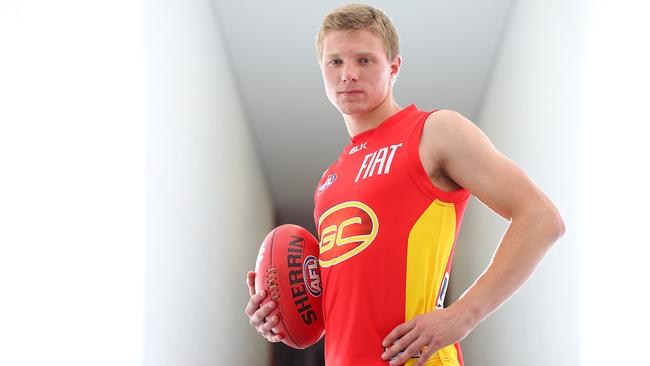 Mackenzie Willis in his Gold Coast gear prior to being delisted in 2018. Picture: Chris Hyde/Getty