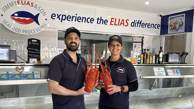 Stamati Elias with his sister, Kerry McGorman of Jimmy Elias &amp; Son Seafoods. Source Supplied