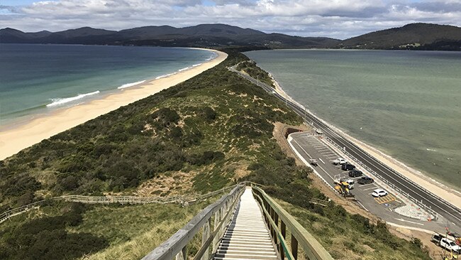 The Bruny Island Neck has a new carpark but locals and tourism operators have expressed concern about potential traffic management issues during peak summer times.