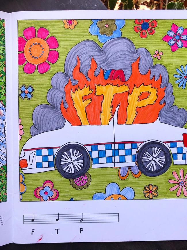 Artwork by TextaQueen with the controversial “FTP” slogan.