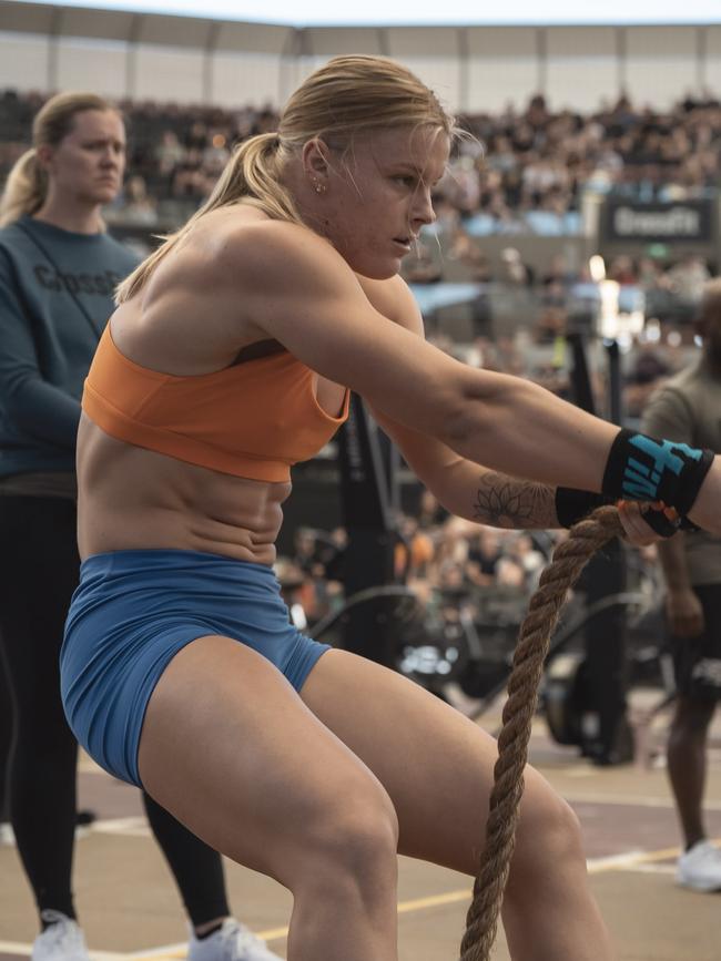 CrossFit Townsville trainer Emily de Rooy competes in the women’s open section of the Torian Pro Oceania Championship in Brisbane from May 26-28. She claimed third place and secured passage to the world 2023 CrossFit Games in Madison, Wisconsin from August 1-6. Picture: Beny Watson (@benywatson)