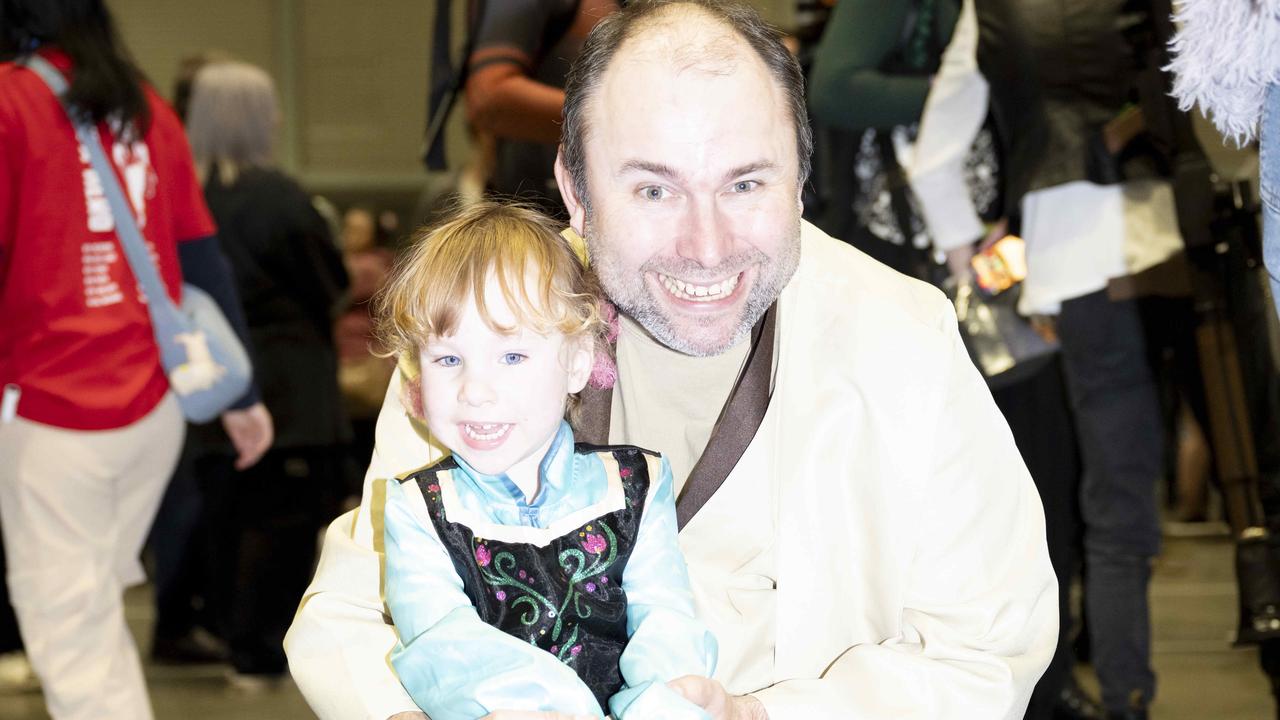 Alex Gordevich and Charlotte, 3, at Supanova. Picture: NewsWire/ Monique Harmer