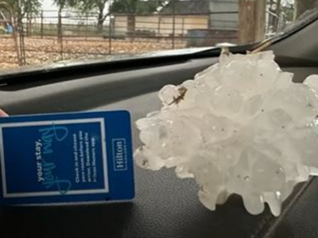 Insane picture shows DVD sized hail wrecking havoc in Texas | Herald Sun