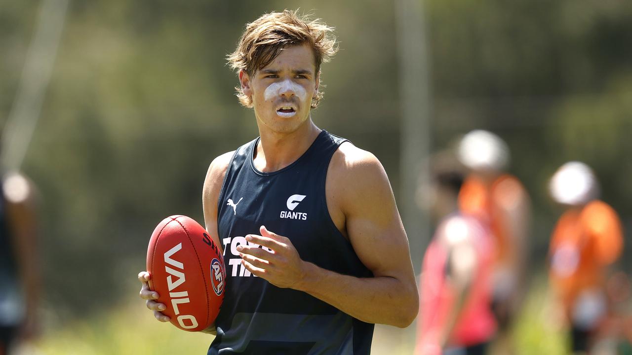 Aaron Cadman at GWS Giants training. Picture: Phil Hillyard