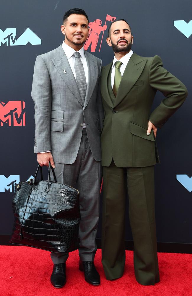 Marc Jacobs (R) and husband Charly "Char" Defrancesco. Picture: Johannes EISELE / AFP