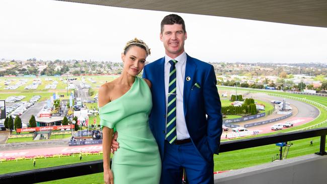 Footy presenter Jonathan Brown and model Kylie Adams.