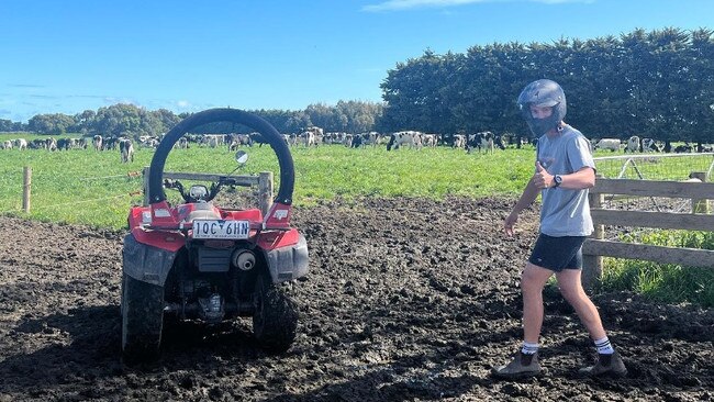 Brisbane players Harris Andrews and Hugh McCluggage hit the farm.