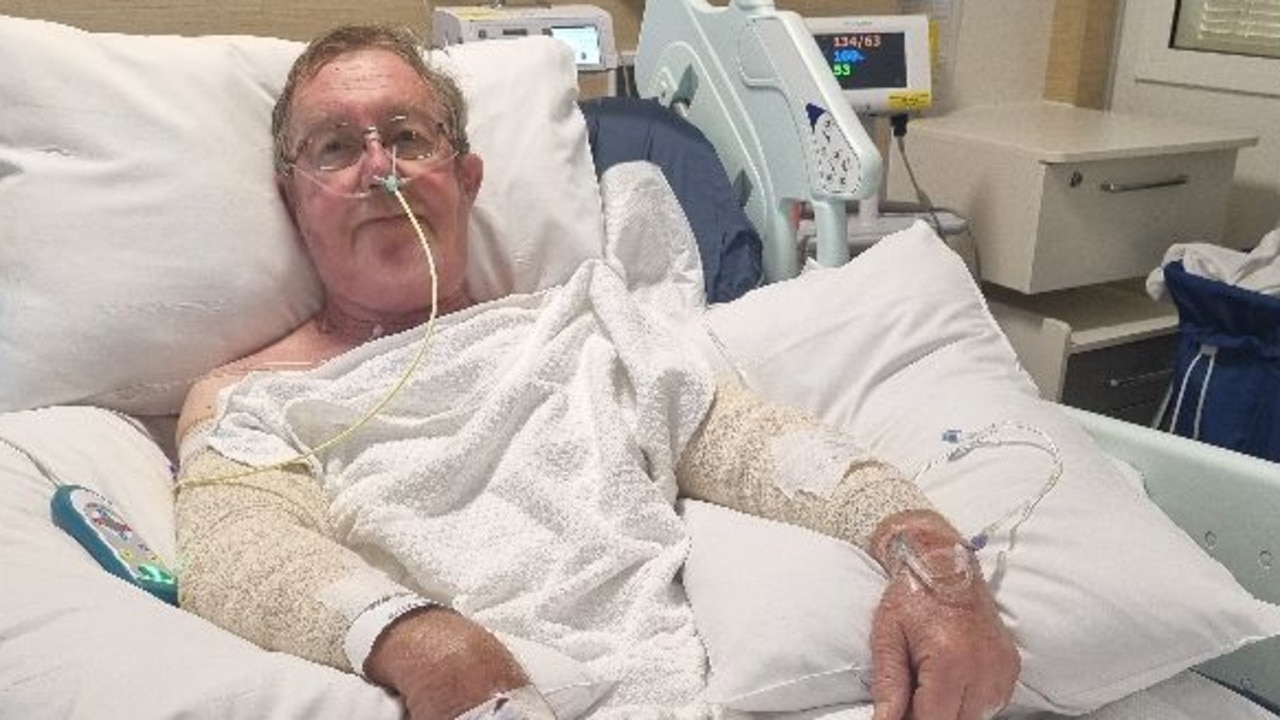 Michael Wigg recovering in hospital after being injured fighting the Wilmington Fire, taken on February 6. Picture: Wilmington Country Fire Service