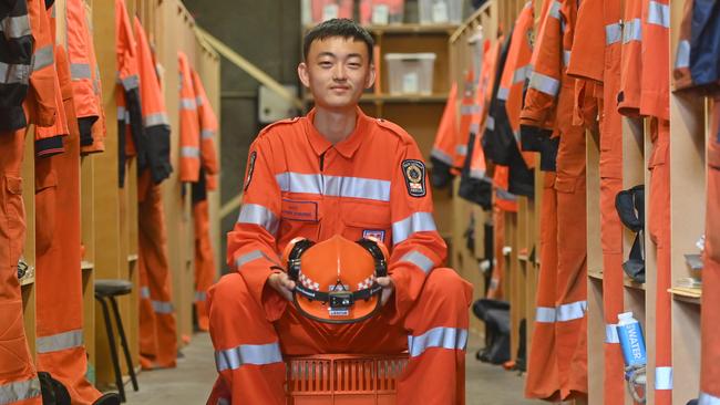 Electrical and Electronics Engineering international student at the University of Adelaide, Max Wang has chosen to volunteer with the SA State Emergency Service. Picture: Keryn Stevens