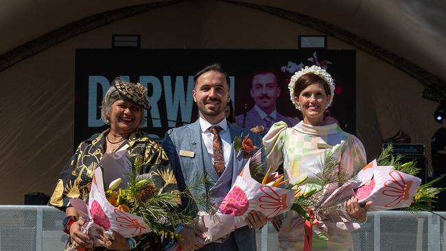 Alex Marstracci, Ursula Raymond and Allison Harvey judges at the 2023 Darwin Cup. Picture: Pema Tamang Pakhrin