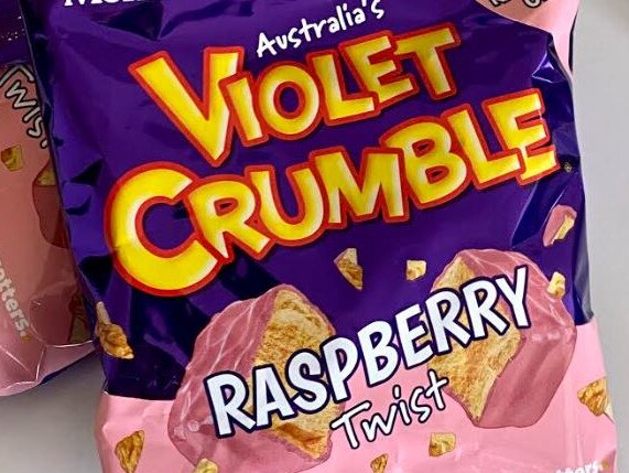 Violet Crumble has released its new flavour – Raspberry Twist. Picture: Supplied.