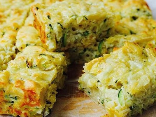 Mac and Cheese Zucchini Slice.