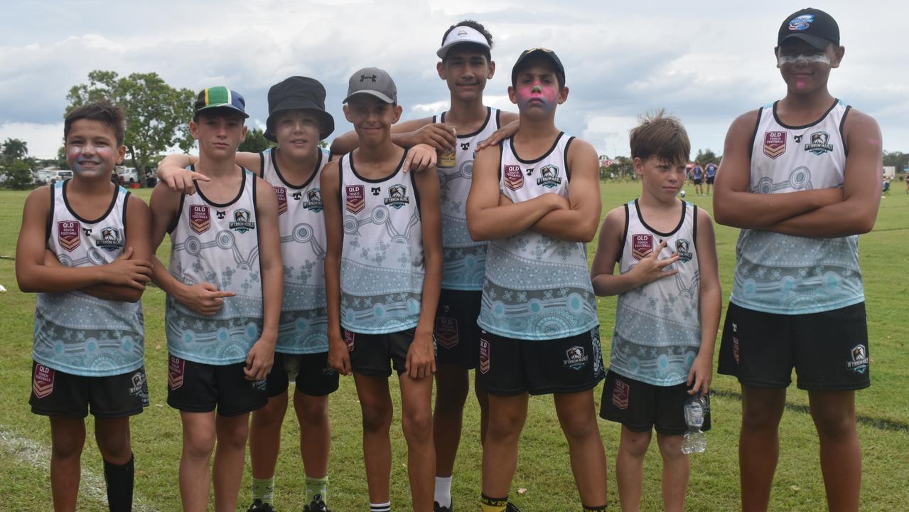 Wynnum boys including Rueben Burns, Dominic Castner, Hunter Swifte, Braxton Caster, Bailey Swifte, Jack Garnier and Lucas Ferricks.