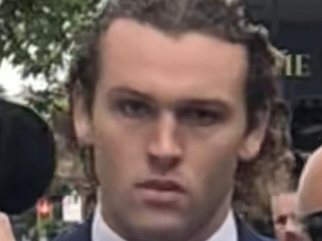 Jesse Allan, 24, of Manly, outside Manly Local Court on Friday, February 9, 2027, where he faced a charge of assault causing death over an incident on The Corso, Manly, on January 27.