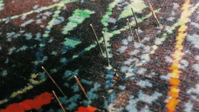 A passenger on a Metro trains was shocked to find about 20 needles poking out of his seat when he sat down. Picture: Anthony Artusa 