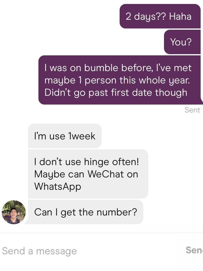 He immediately got her number and contacted her on WhatsApp.