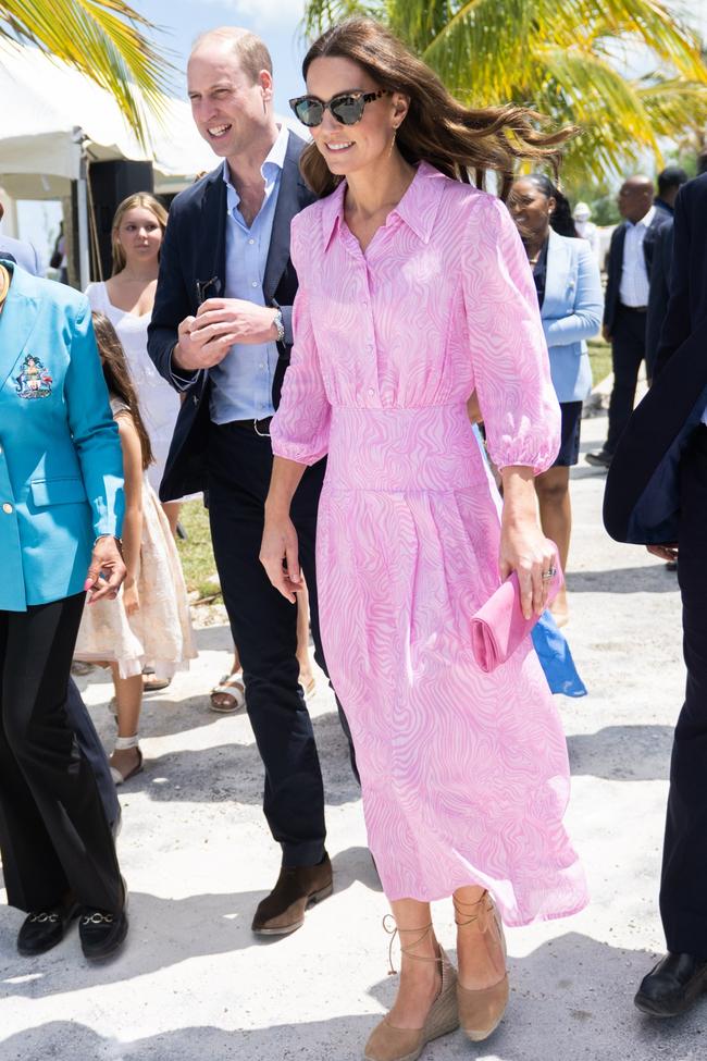 The Castañer Carina wedge espadrillesNo doubt you’re familiar with Kate’s rather notorious preference for wedge heels. The late Queen Elizabeth II reportedly had a strong dislike for them, though that didn’t stop the Princess of Wales from wearing them on her own public outings. Chief amongst Kate’s collection? Castañer’s Carina espadrilles, worn at polo matches and flower shows. 