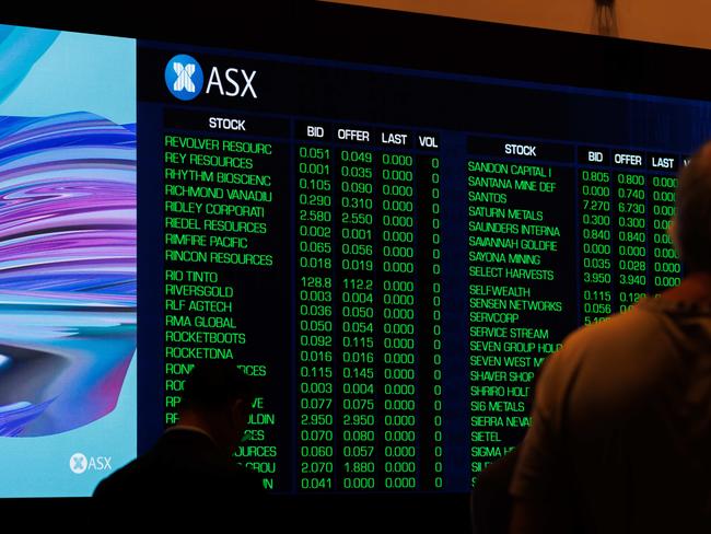 28-10-2024 – ASX stock ticker, ahead of the ASX AGM. Picture: Max Mason-Hubers / The AustralianÃ&#138;