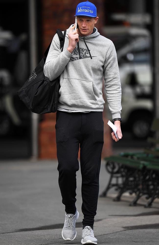 Sam Jacobs of the Crows walks from Adelaide Oval.