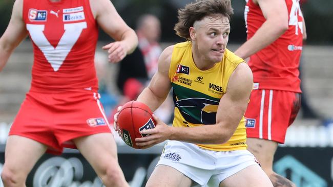 Eagle James Rowe breaks clear against North Adelaide at Prospect Oval. Picture: SANFL/David Mariuz.