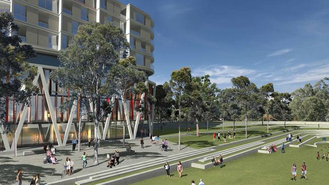 Artist impression of the Bull 'n' Bush redevelopment. Neighbouring park