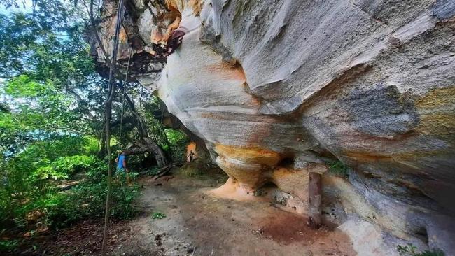 Traditional owners offer guided tours of the island’s rock art paintings. Picture: Albany Island