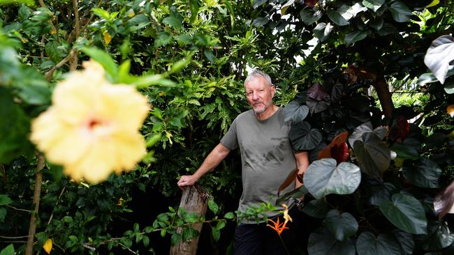 Alawa resident Greg Novak poses for a photo in his backyard on Thursday, December 13, 2018. Novak was living in Stanowski St, Alawa during Cyclone Tracy Picture: Keri Megelus