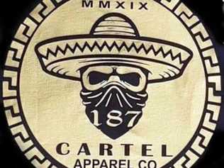 The alleged 'hoon gang's logo, as featured on their merchandise. Picture: 187 Cartel