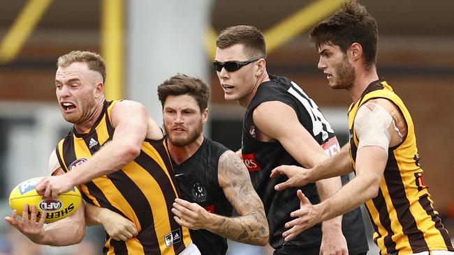 The Hawthorn midfield has some good prime movers, including Tom Mitchell. Picture: Getty Images