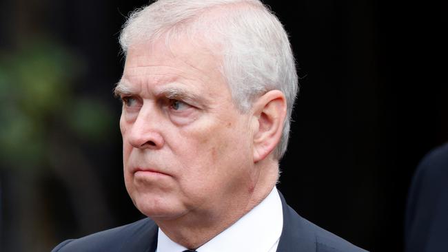 WINDSOR, UNITED KINGDOM - SEPTEMBER 19: (EMBARGOED FOR PUBLICATION IN UK NEWSPAPERS UNTIL 24 HOURS AFTER CREATE DATE AND TIME) Prince Andrew, Duke of York attends the Committal Service for Queen Elizabeth II at St George's Chapel, Windsor Castle on September 19, 2022 in Windsor, England. The committal service at St George's Chapel, Windsor Castle, took place following the state funeral at Westminster Abbey. A private burial in The King George VI Memorial Chapel followed. Queen Elizabeth II died at Balmoral Castle in Scotland on September 8, 2022, and is succeeded by her eldest son, King Charles III. (Photo by Max Mumby/Indigo/Getty Images)