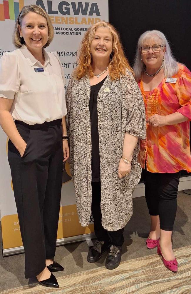 Gympie councillor Dolly Jensen with Fiona Cullen and Jo Stewart-Ratray.