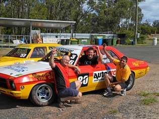 Don Harris, Josh Rasi and Bruce Bunch with a HQ Holden. Picture: Gerard Walsh