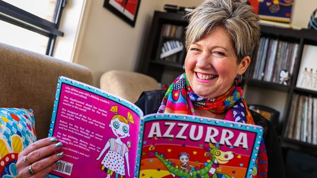 Mel Dzelde and her picture book, Azzurra. Picture: Tom Huntley