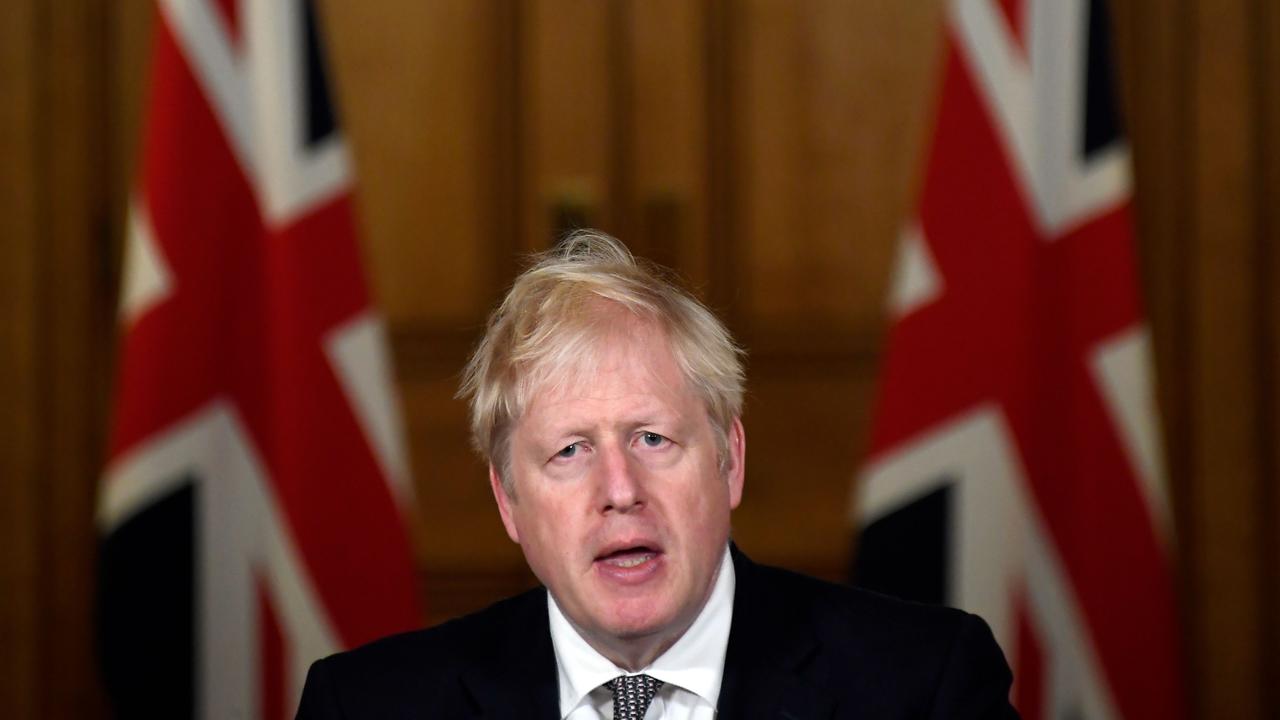 Britain’s Prime Minister Boris Johnson announced new lockdown restrictions on Saturday. Picture: Alberto Pezzali/AFP