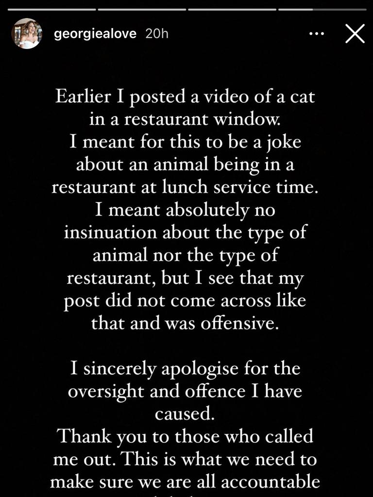 She then issued an apology. Picture: Instagram