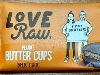 Apromo Trading Pty Ltd is conducting a recall of Love Raw Peanut Butter Cups Milk Choc and Love Raw Peanut Butter Cups White Choc. Picture: Supplied