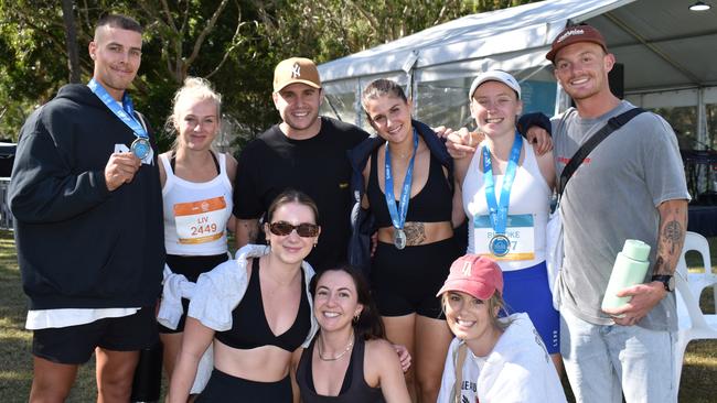 Brooke, Olivia, Tom, Billy, Sharni, Emma, Brittney, Madison and Lachlan at the Noosa Marathon 2024.