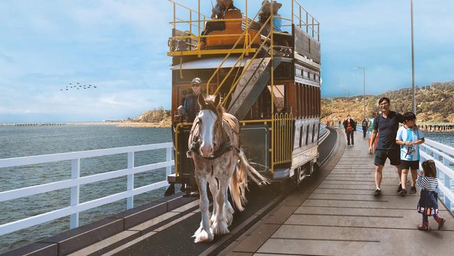 An artist's impression of the revamped Victor Harbor Causeway.