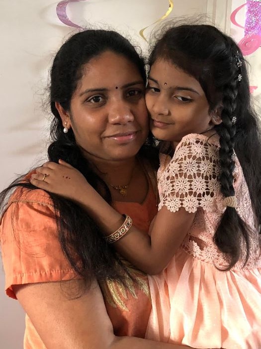 Amrita with her mum Satya Tarapureddi.