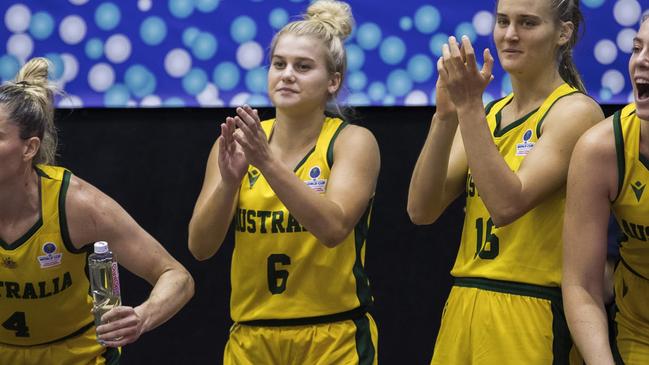 Shane Heal gave daughter Shyla one job on her Opals debut. Picture: MB Media/Getty Images