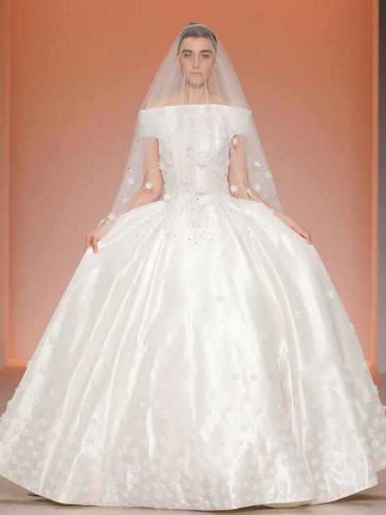 One of Steven Khalil’s wedding dress creations.