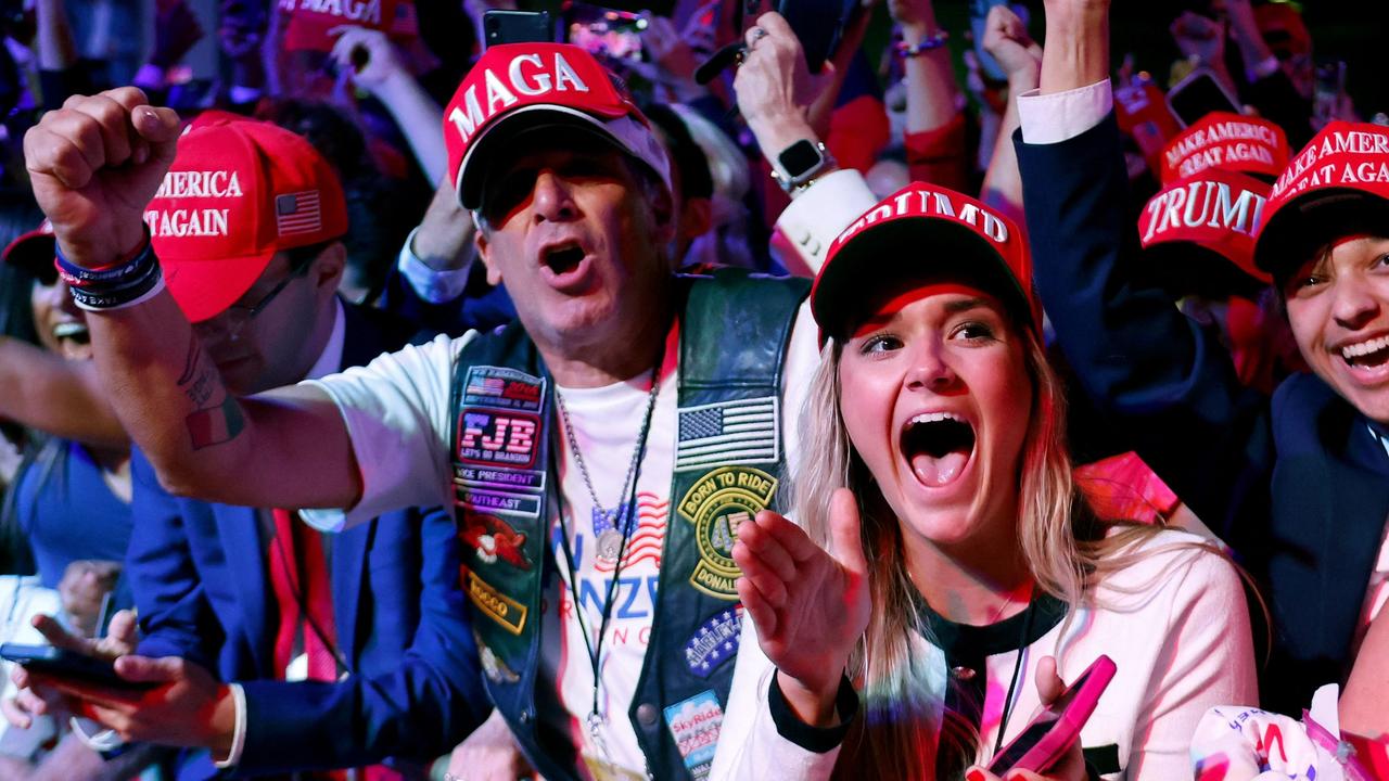 Trump supporters react as Fox News projects the Republican presidential nominee’s election., P) icture: Chip Somodevilla/Getty Images/AFP